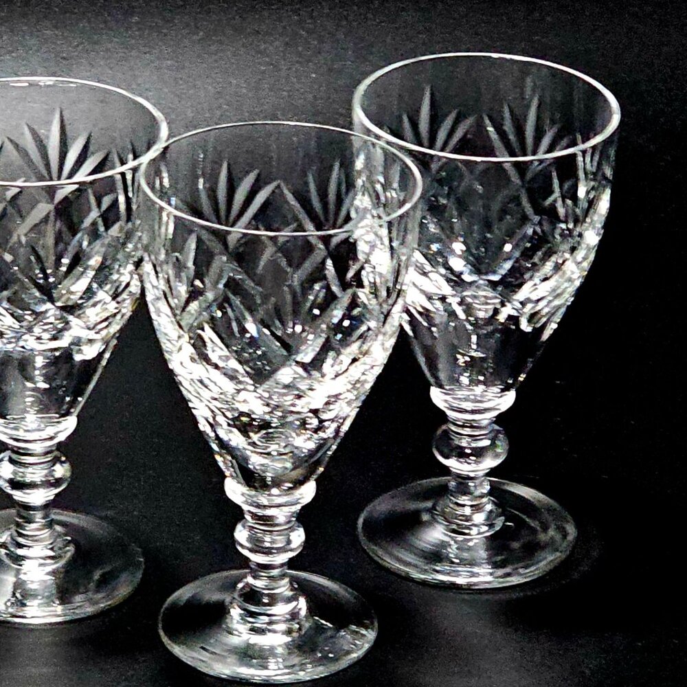 3 Webb Corbett Georgian Cordial Cocktail Glasses 4" England cut crystal 1960s - Picture 4 of 7